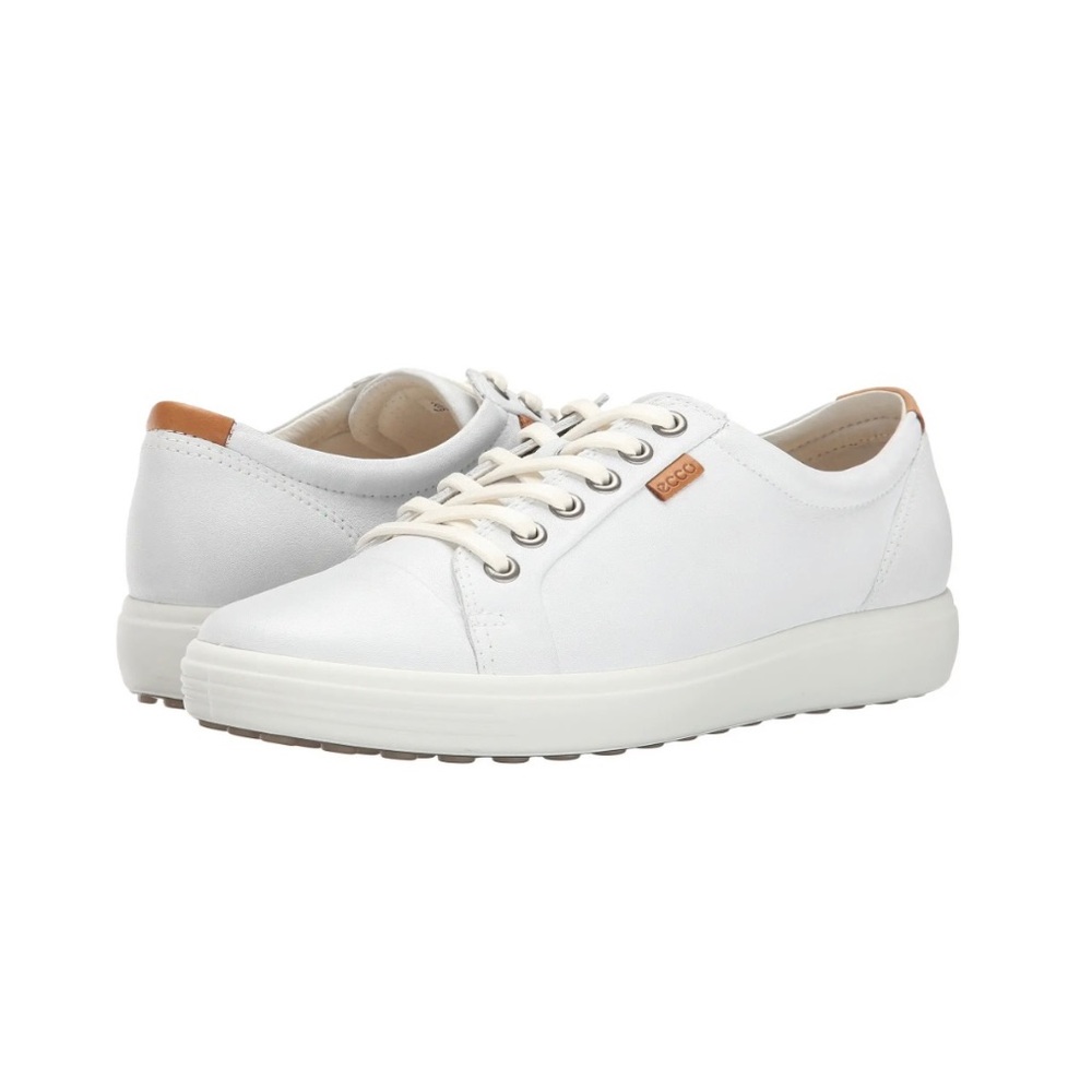 ECCO Soft 7 Sneaker, White, Size 7-7.5, EUC
